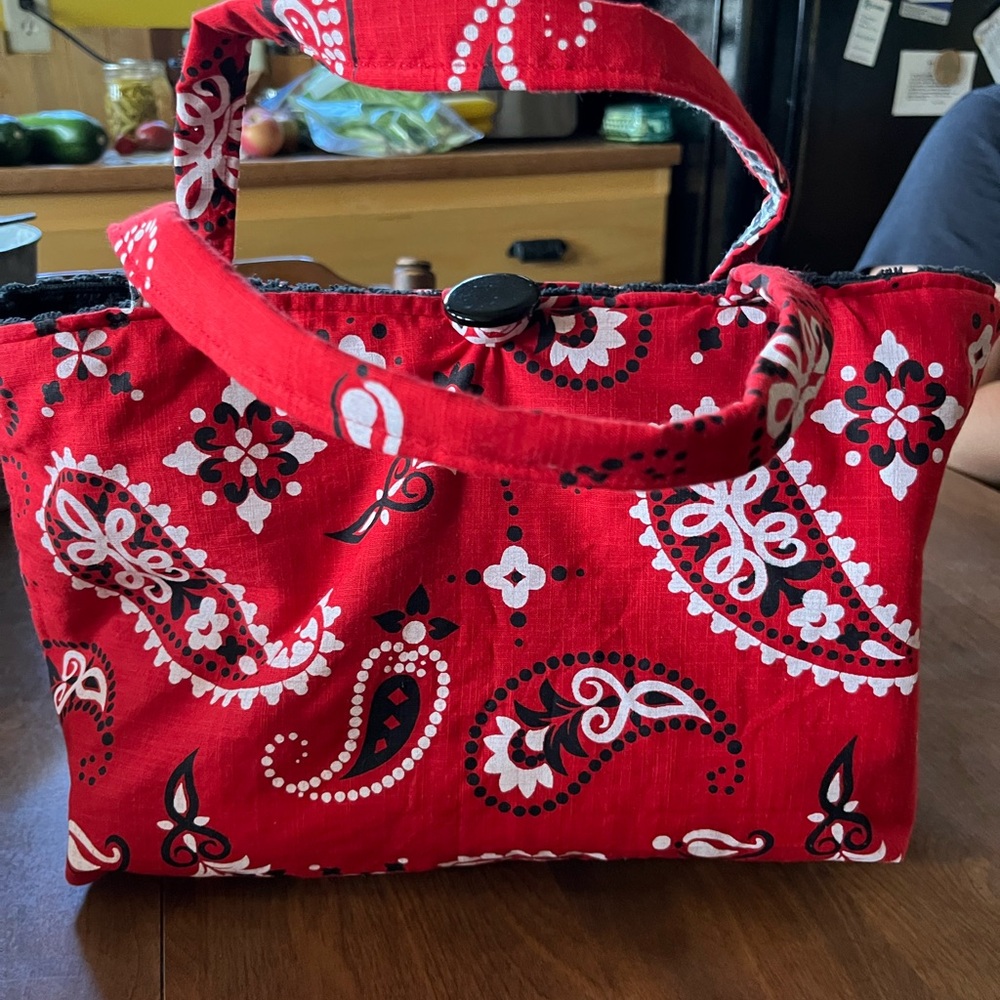 Elegant Red Paisley Tote Bag